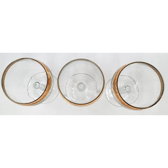 Wine Glasses Gold Trim Scrolling Pattern 5 1/8" France Lot of 3 - Picture 6 of 6